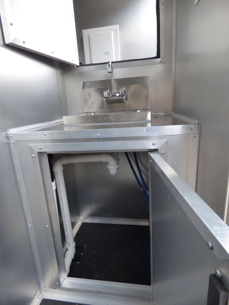 Concession Trailer Gooseneck Black 8.5' x 45' BBQ Smoker Event Catering Restroom