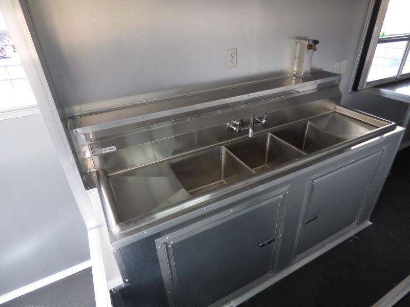 Concession Trailer Gooseneck Black 8.5' x 45' BBQ Smoker Event Catering Restroom