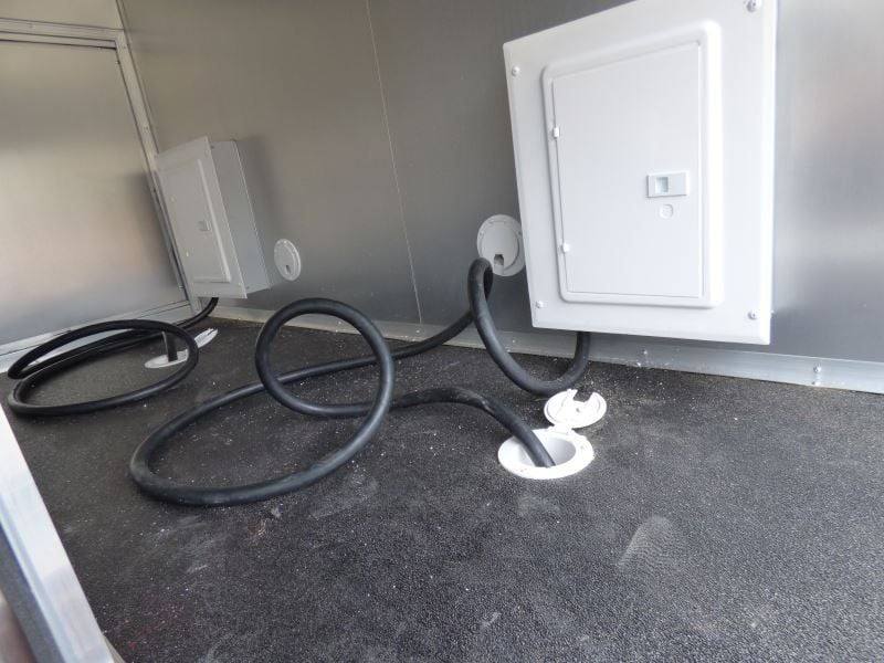 Concession Trailer Gooseneck Black 8.5' x 45' BBQ Smoker Event Catering Restroom