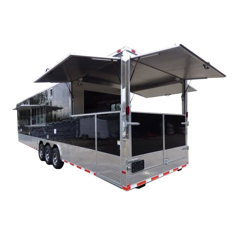 1447-concession-trailer-gooseneck-black-8.5-x-45-bbq-smoker-event-catering-restroom-generators-1.jpg Concession Trailer Gooseneck Black 8.5' x 45' BBQ Smoker Event Catering Restroom Generators