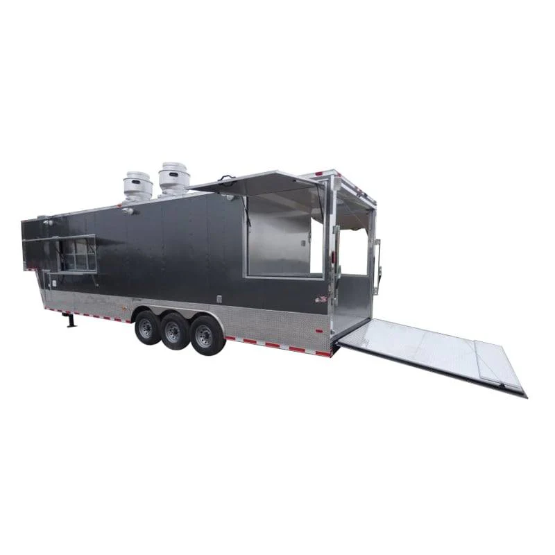 1448-concession-trailer-gooseneck-charcoal-gray-8.5-x-36-bbq-smoker-event-catering-1.webp Concession Trailer Gooseneck Charcoal Gray 8.5' x 36' BBQ Smoker Event Catering