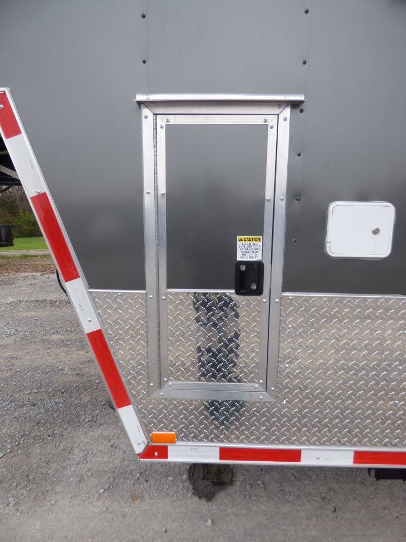 Concession Trailer Gooseneck Charcoal Gray 8.5' x 36' BBQ Smoker Event Catering