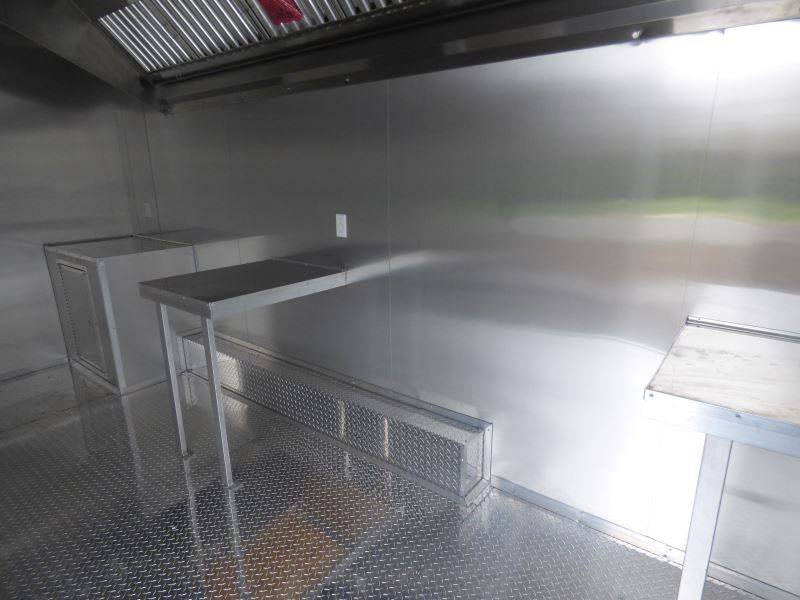 Concession Trailer Gooseneck Charcoal Gray 8.5' x 36' BBQ Smoker Event Catering