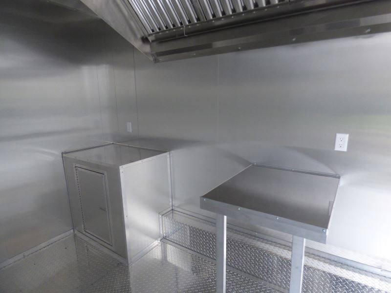 Concession Trailer Gooseneck Charcoal Gray 8.5' x 36' BBQ Smoker Event Catering