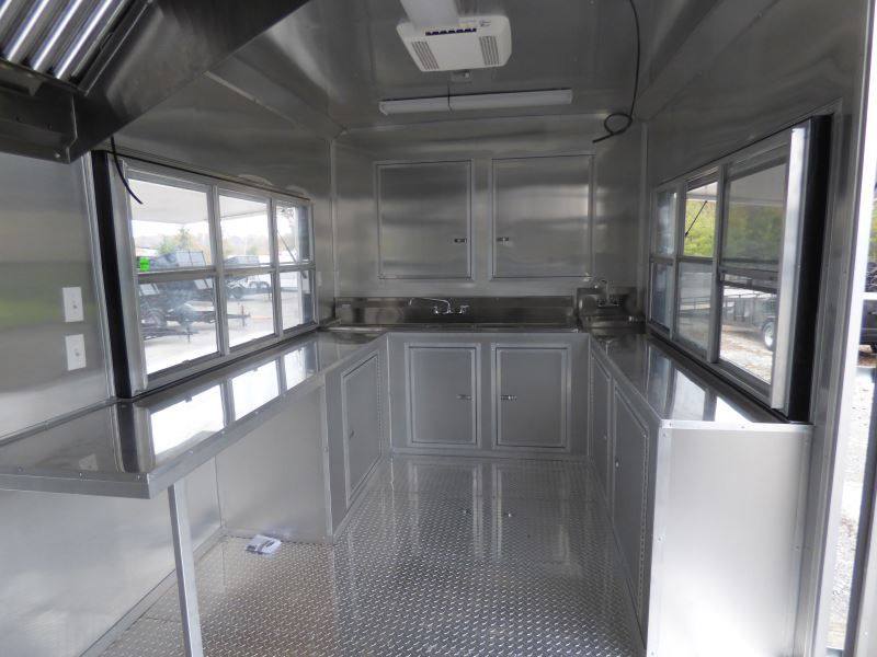 Concession Trailer Gooseneck Charcoal Gray 8.5' x 36' BBQ Smoker Event Catering