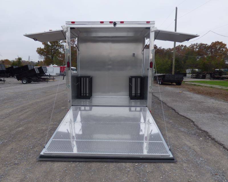 Concession Trailer Gooseneck Charcoal Gray 8.5' x 36' BBQ Smoker Event Catering