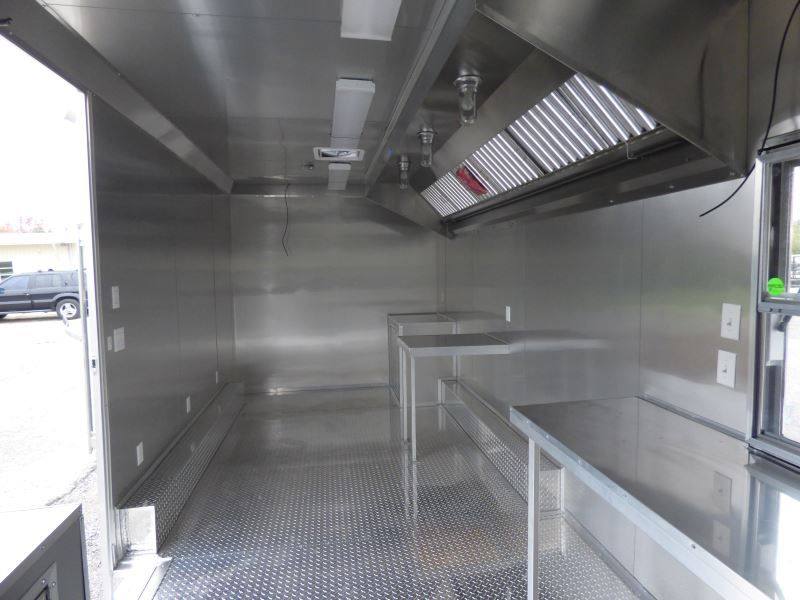 Concession Trailer Gooseneck Charcoal Gray 8.5' x 36' BBQ Smoker Event Catering