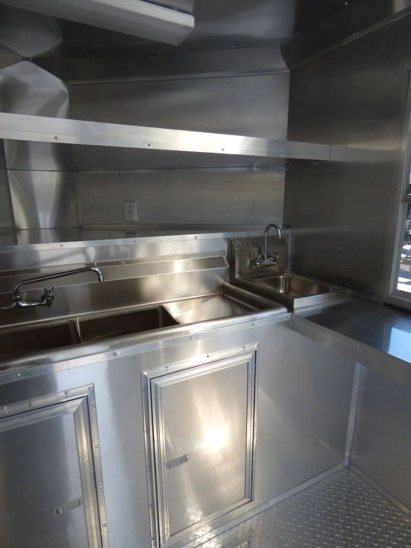 Concession Trailer Indigo Blue 8.5' x 17' BBQ Smoker Event Catering