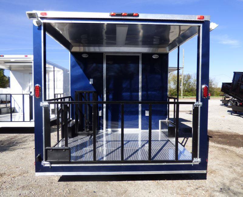Concession Trailer Indigo Blue 8.5' x 17' BBQ Smoker Event Catering