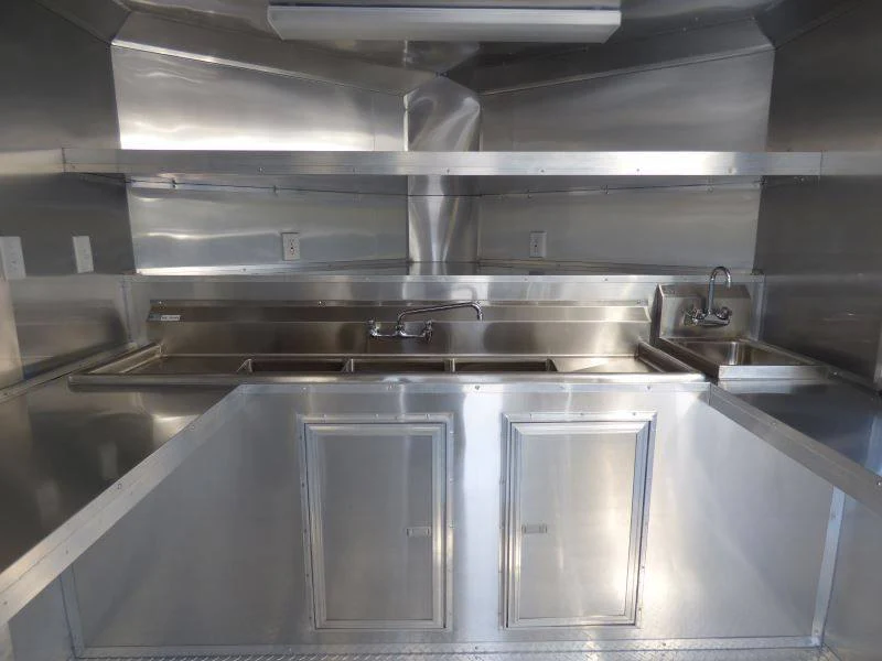 Concession Trailer Indigo Blue 8.5' x 17' BBQ Smoker Event Catering