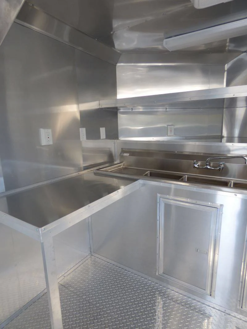 Concession Trailer Indigo Blue 8.5' x 17' BBQ Smoker Event Catering