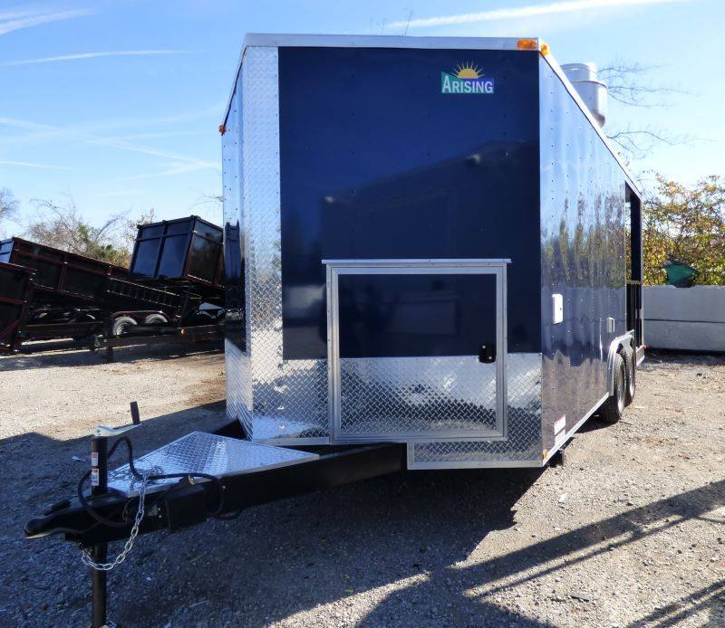 Concession Trailer Indigo Blue 8.5' x 17' BBQ Smoker Event Catering