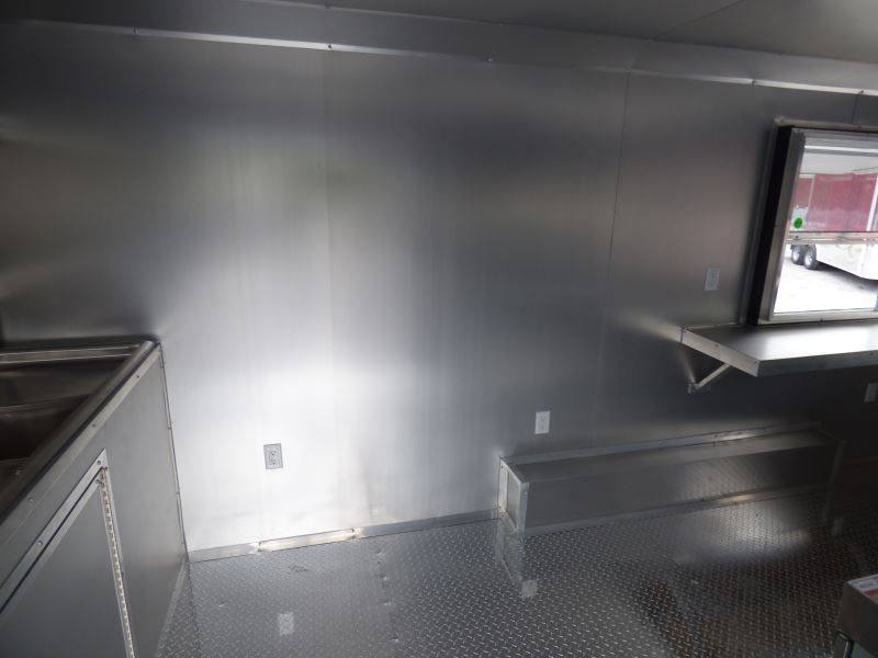 Concession Trailer Red 8.5' x 16' Catering Event Food Trailer & Appliances
