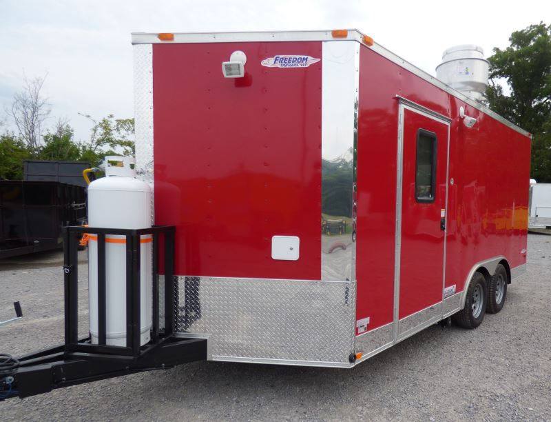 Concession Trailer Red 8.5' x 16' Catering Event Food Trailer & Appliances