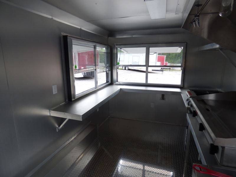 Concession Trailer Red 8.5' x 16' Catering Event Food Trailer & Appliances