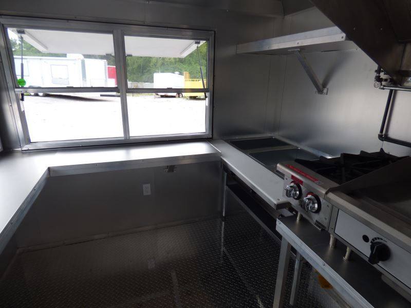 Concession Trailer Red 8.5' x 16' Catering Event Food Trailer & Appliances