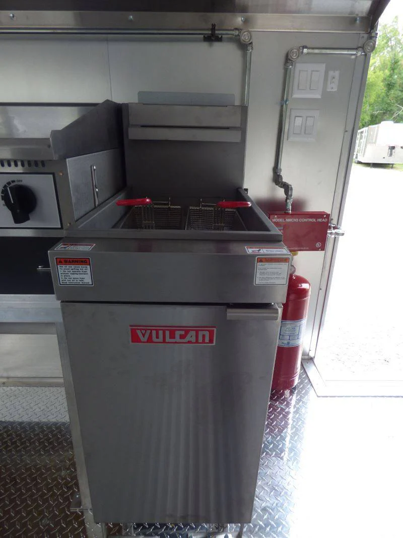 Concession Trailer Red 8.5' x 16' Catering Event Food Trailer & Appliances