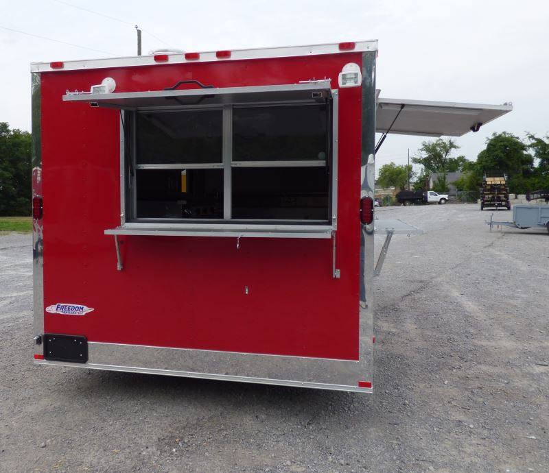 Concession Trailer Red 8.5' x 16' Catering Event Food Trailer & Appliances