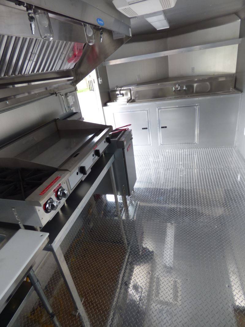 Concession Trailer Red 8.5' x 16' Catering Event Food Trailer & Appliances