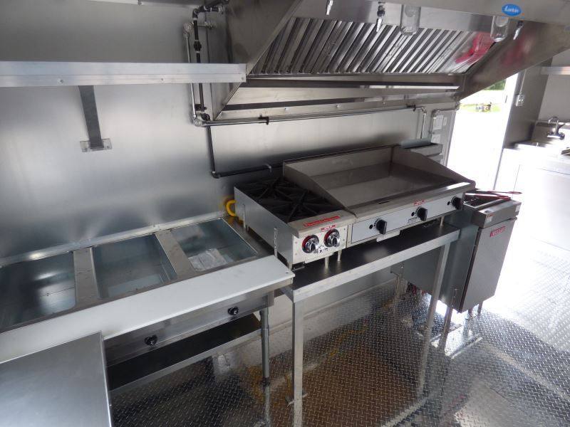 Concession Trailer Red 8.5' x 16' Catering Event Food Trailer & Appliances