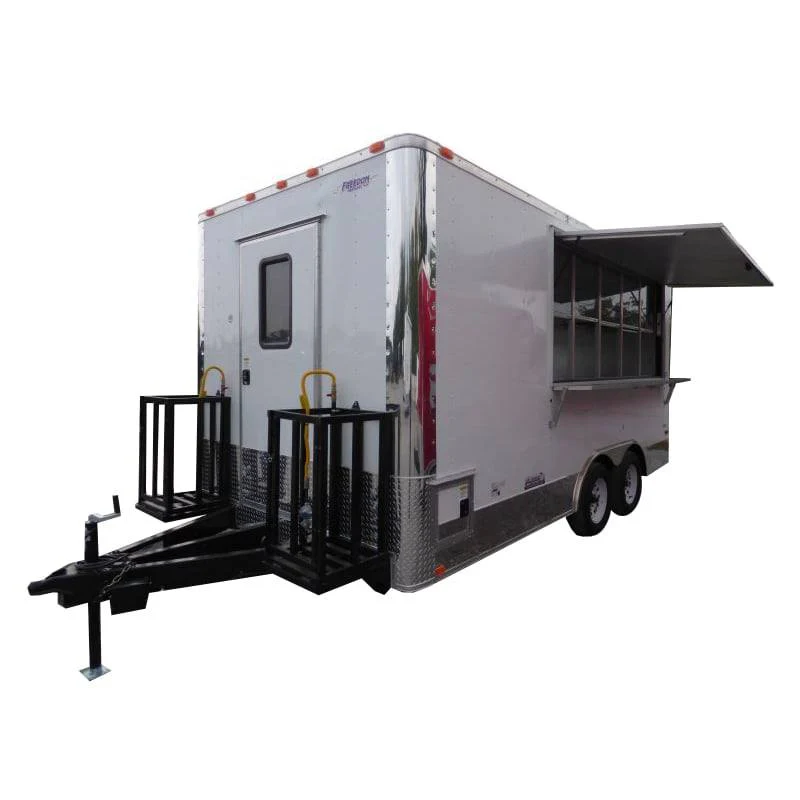 Concession Trailer White 8.5' x 16' Food Catering Event Trailer