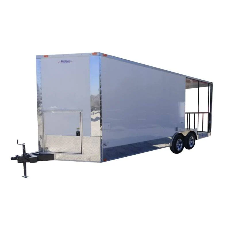 Concession Trailer White 8.5' x 20' BBQ Smoker Event Catering