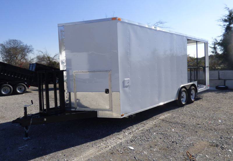 1459-concession-trailer-white-8.5-x-20-bbq-smoker-event-catering-trailer-5.jpg Concession Trailer White 8.5' x 20' BBQ Smoker Event Catering Trailer
