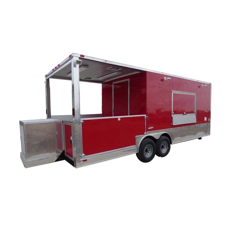 Concession Trailers 8.5'x24' Red BBQ Food Catering With Restroom