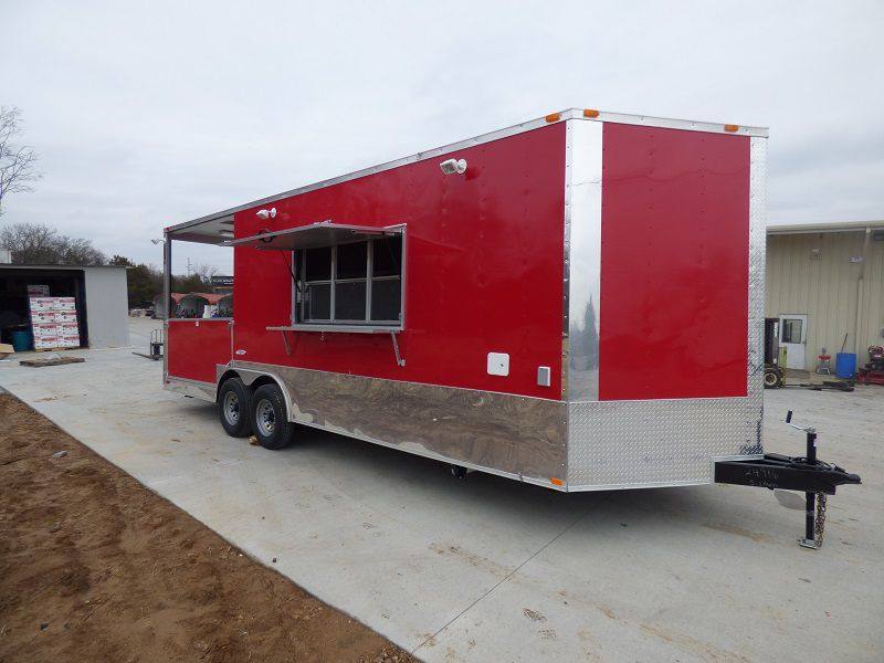 1463-concession-trailers-8.5-x24-red-bbq-food-catering-with-restroom-11.jpg Concession Trailers 8.5'x24' Red BBQ Food Catering With Restroom