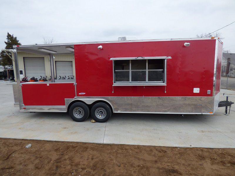 1463-concession-trailers-8.5-x24-red-bbq-food-catering-with-restroom-14.jpg Concession Trailers 8.5'x24' Red BBQ Food Catering With Restroom