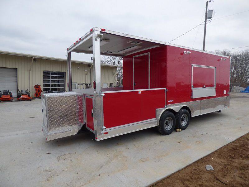 1463-concession-trailers-8.5-x24-red-bbq-food-catering-with-restroom-2.jpg Concession Trailers 8.5'x24' Red BBQ Food Catering With Restroom