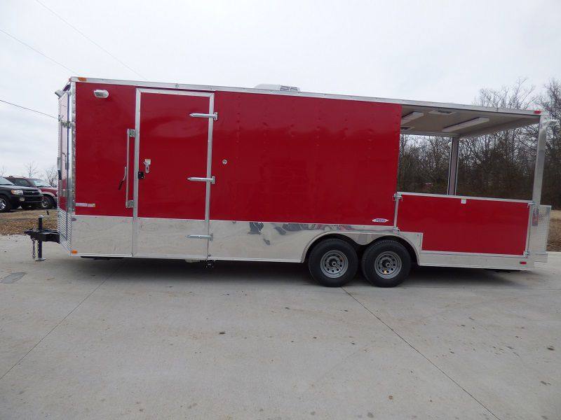 1463-concession-trailers-8.5-x24-red-bbq-food-catering-with-restroom-4.jpg Concession Trailers 8.5'x24' Red BBQ Food Catering With Restroom