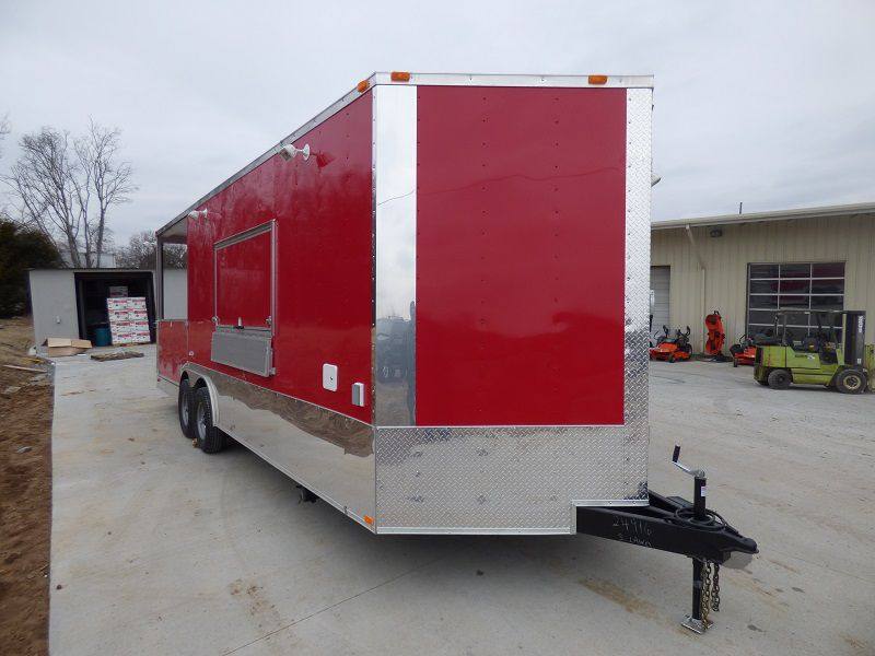 1463-concession-trailers-8.5-x24-red-bbq-food-catering-with-restroom-6.jpg Concession Trailers 8.5'x24' Red BBQ Food Catering With Restroom