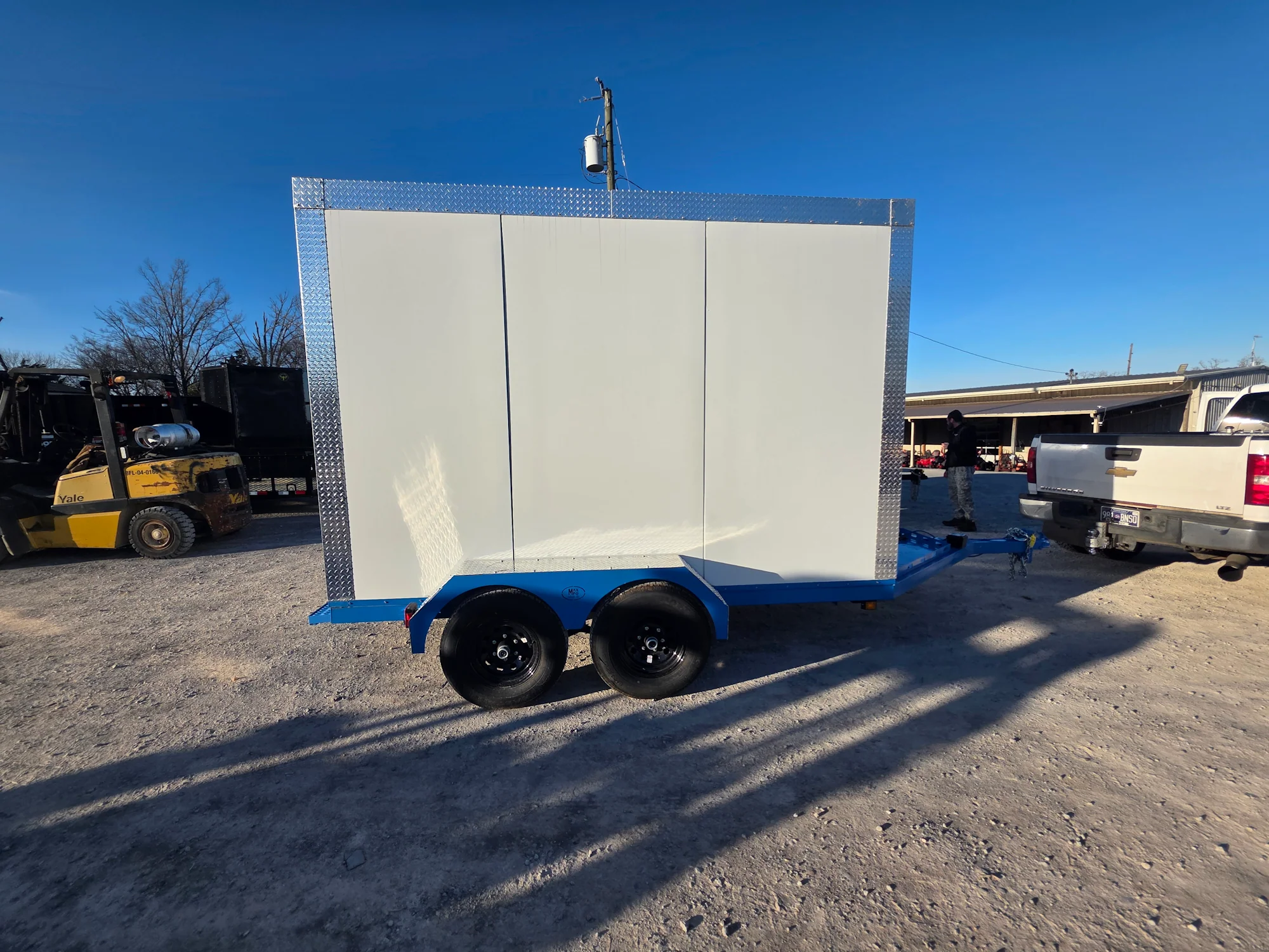 Custom 7' X 12' White Refrigerated Cooler and Freezer Trailer (Includes Generator)