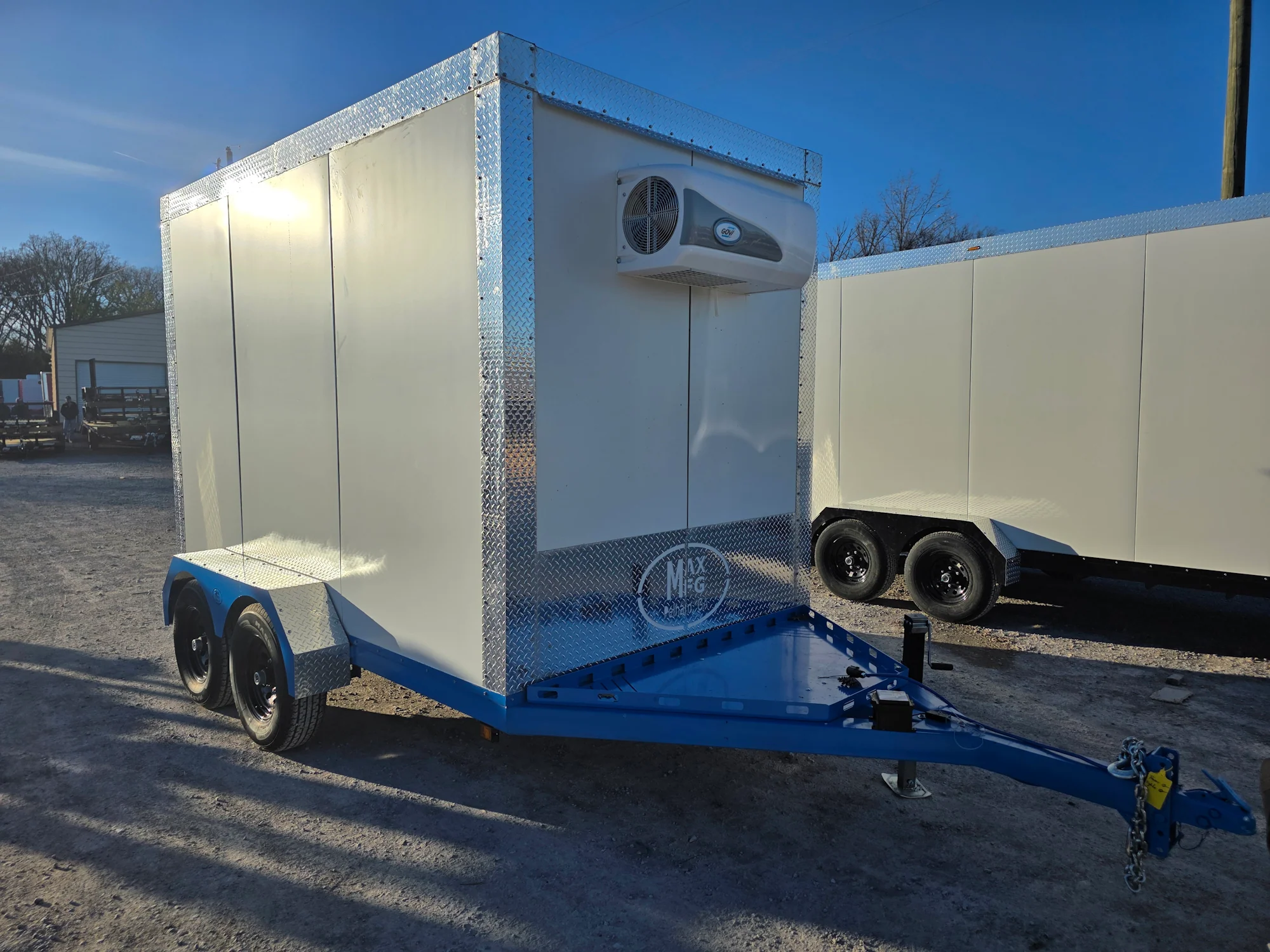 Custom 7' X 12' White Refrigerated Cooler and Freezer Trailer (Includes Generator)