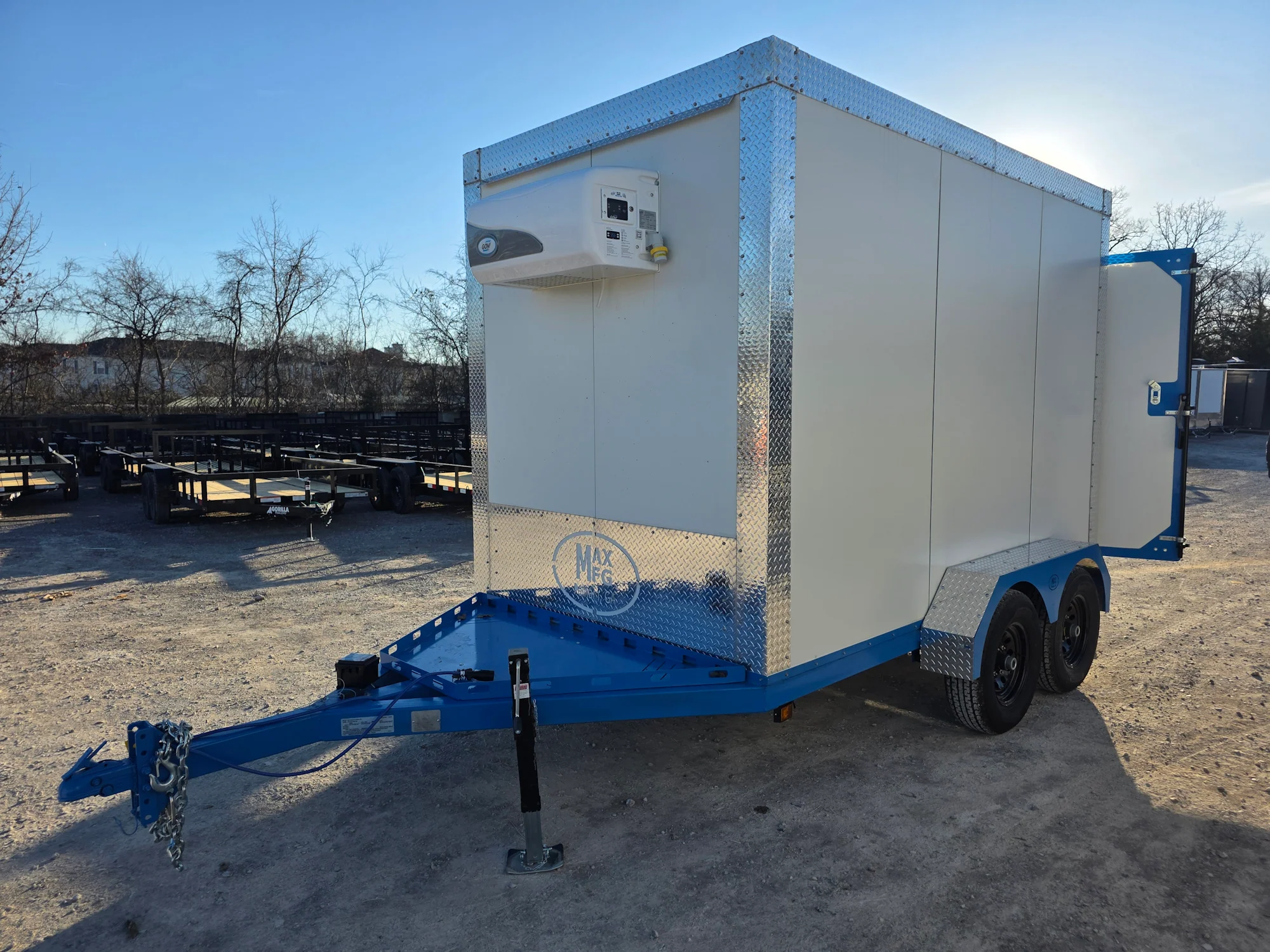 Custom 7' X 12' White Refrigerated Cooler and Freezer Trailer (Includes Generator)