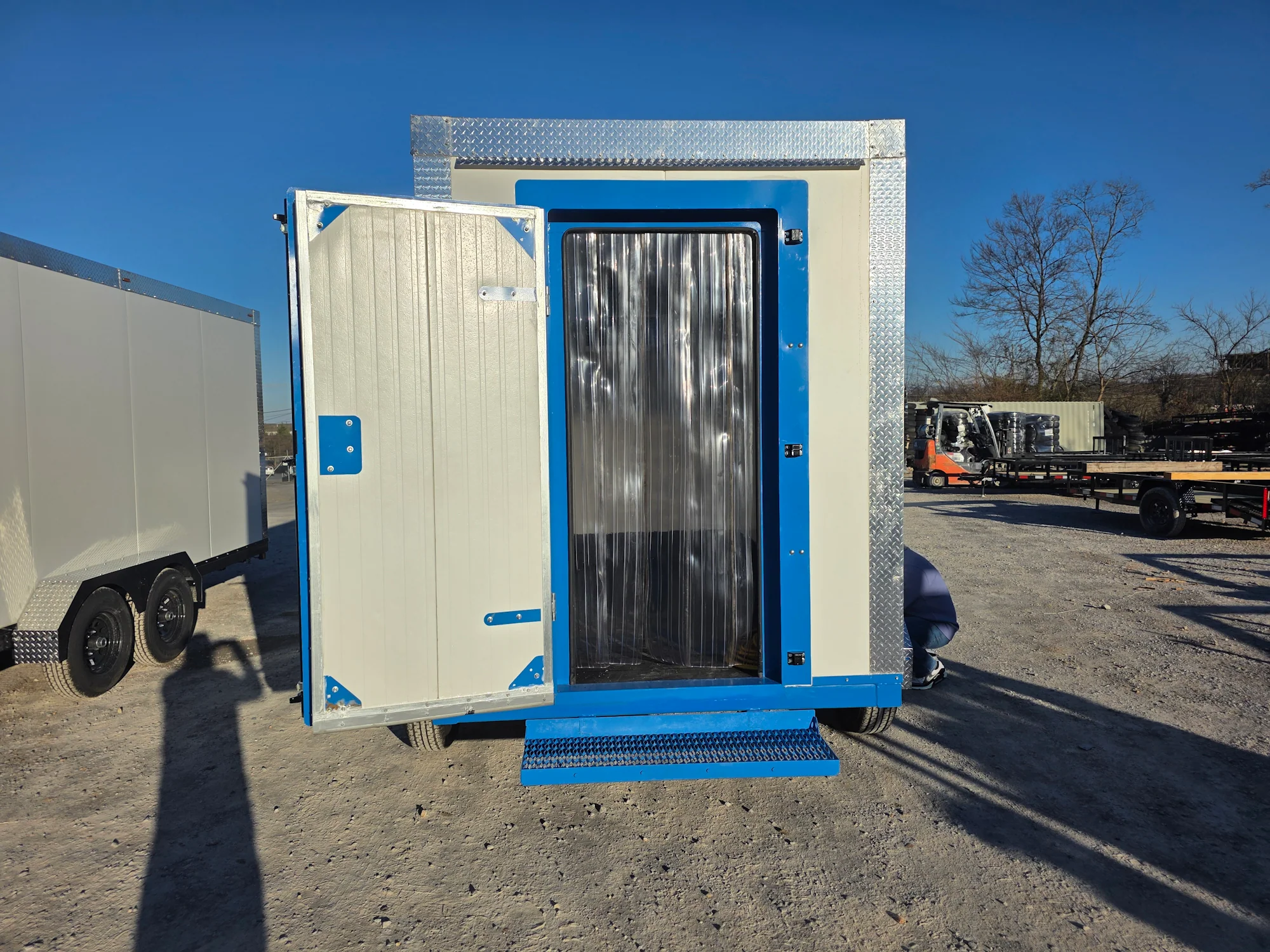 Custom 7' X 12' White Refrigerated Cooler and Freezer Trailer (Includes Generator)