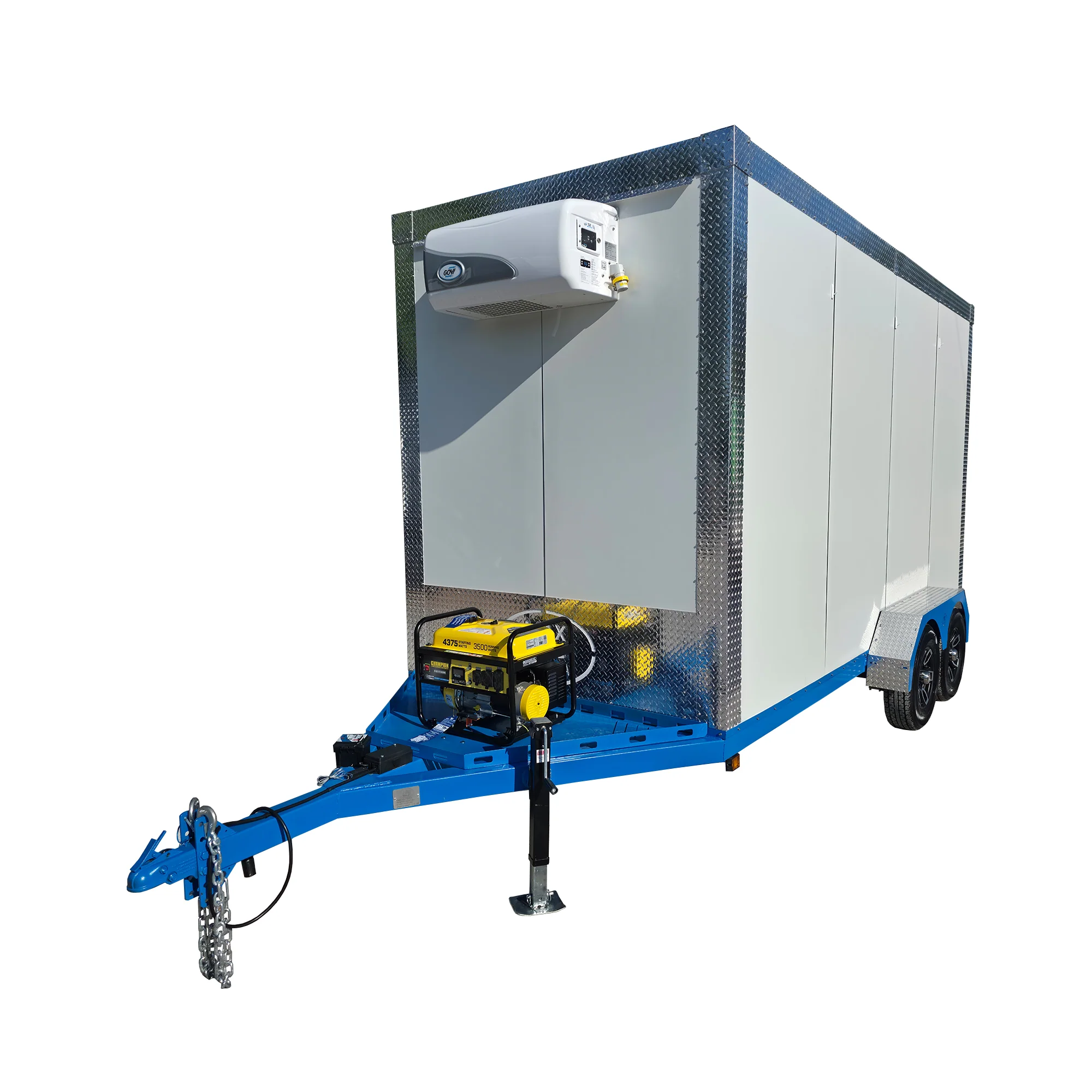 Custom 7' X 16' White Refrigerated Cooler and Freezer Trailer (Includes Generator)