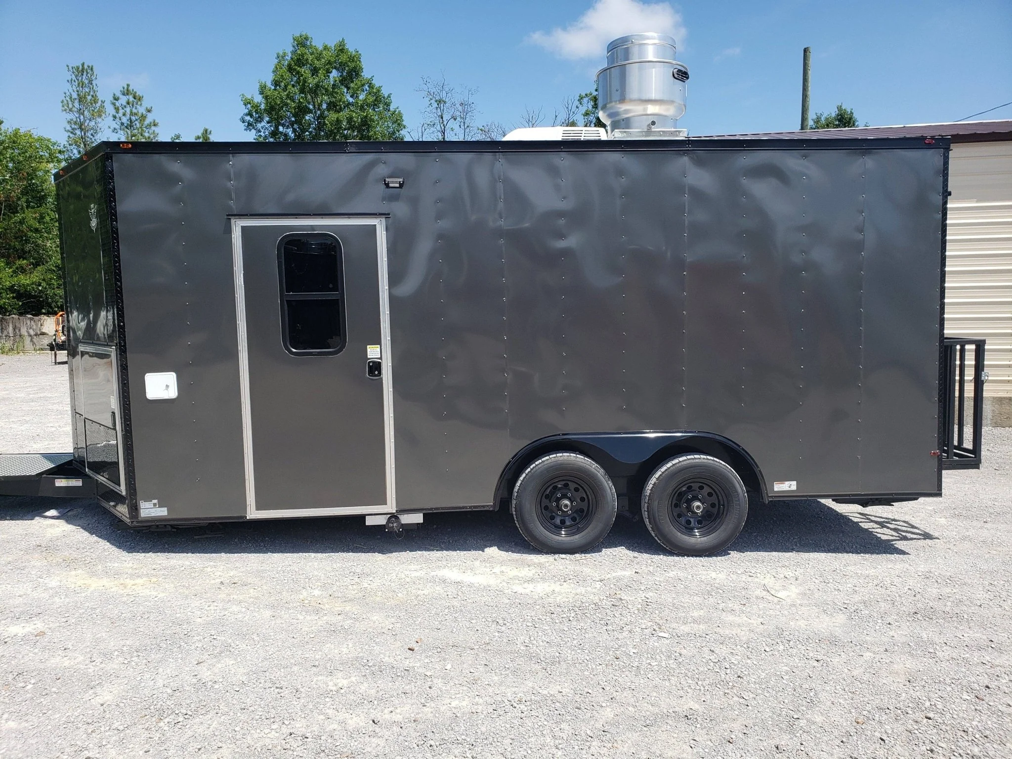Med Charcoal Grey 8.5' x 18' Food Concession Trailer With Appliances