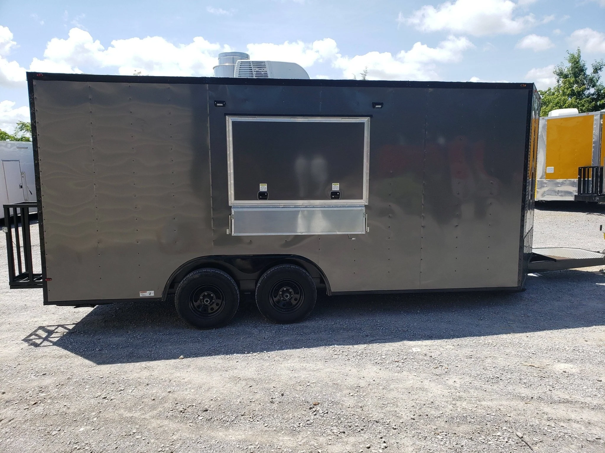Med Charcoal Grey 8.5' x 18' Food Concession Trailer With Appliances