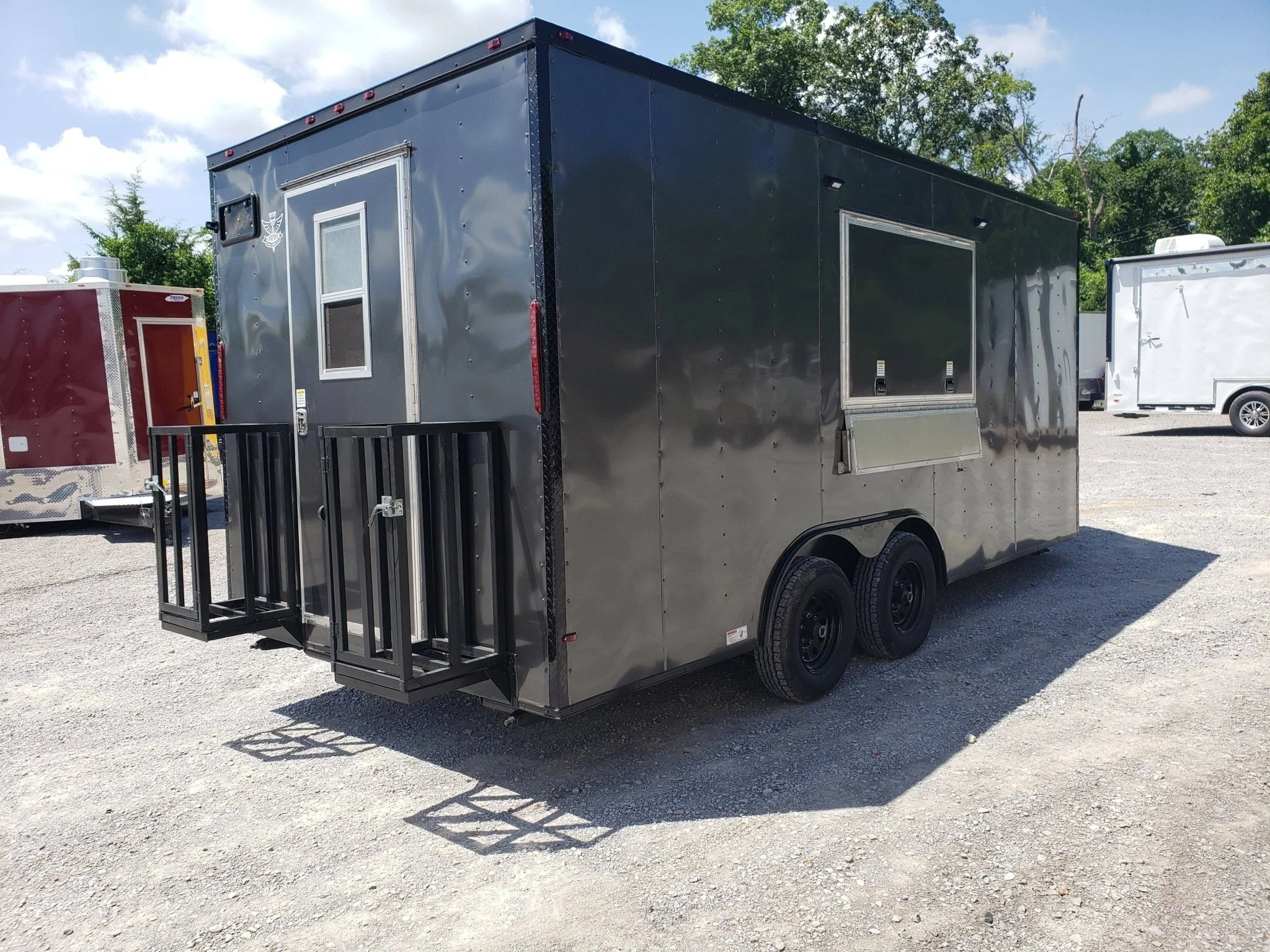 Med Charcoal Grey 8.5' x 18' Food Concession Trailer With Appliances