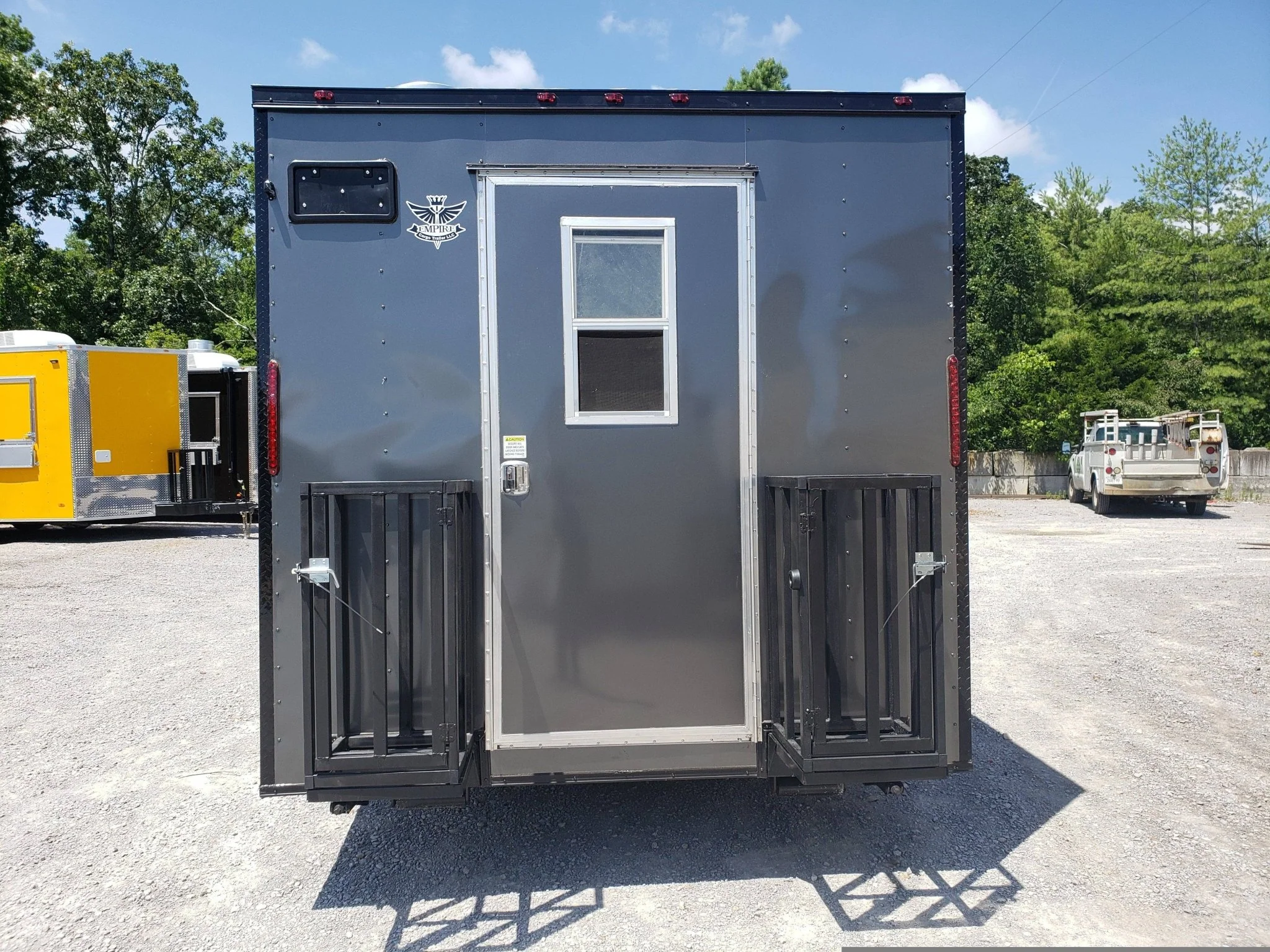 Med Charcoal Grey 8.5' x 18' Food Concession Trailer With Appliances