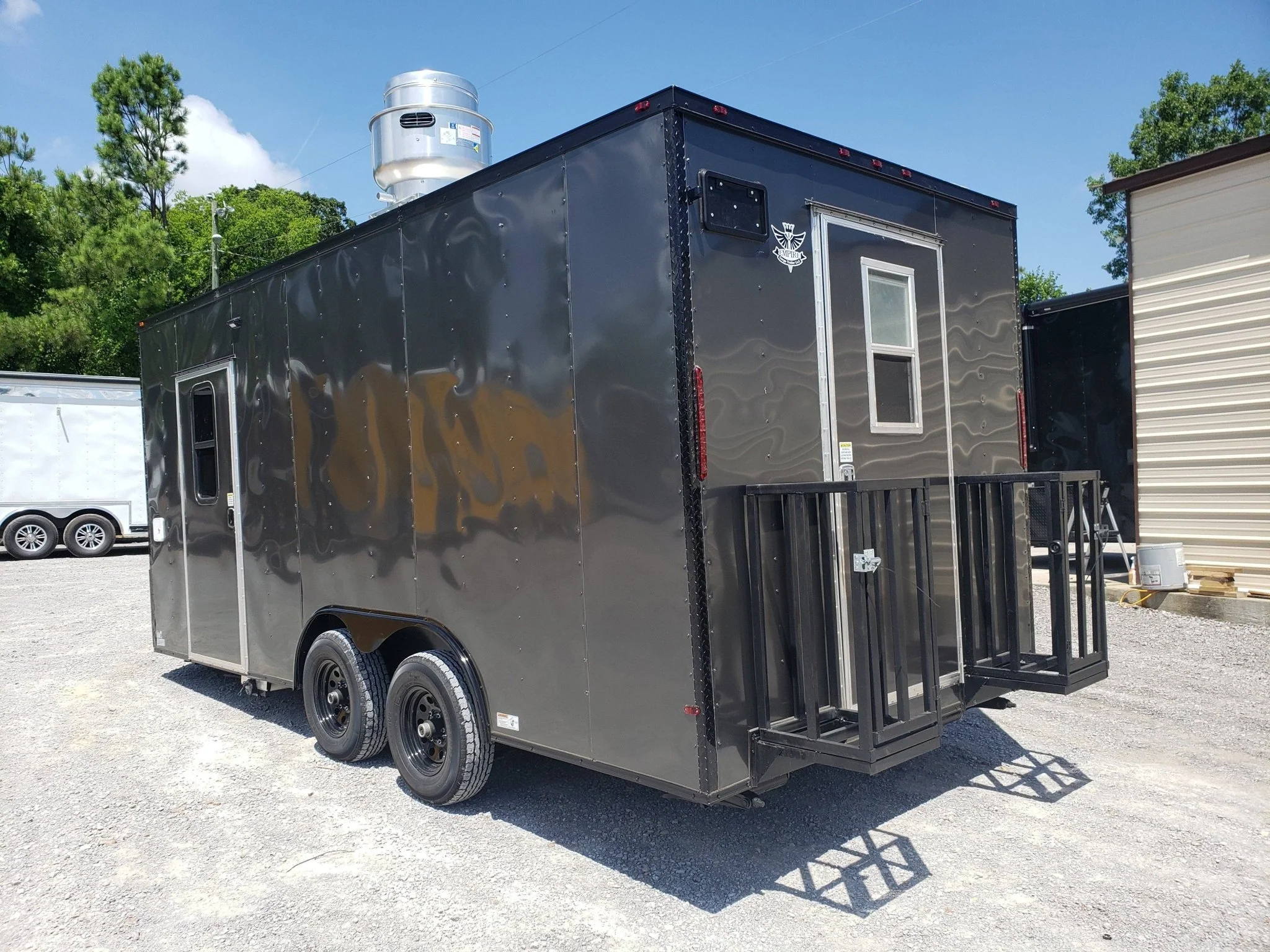 Med Charcoal Grey 8.5' x 18' Food Concession Trailer With Appliances