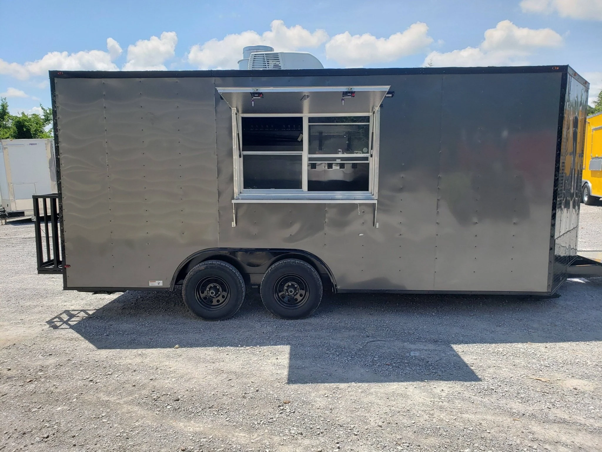 Med Charcoal Grey 8.5' x 18' Food Concession Trailer With Appliances