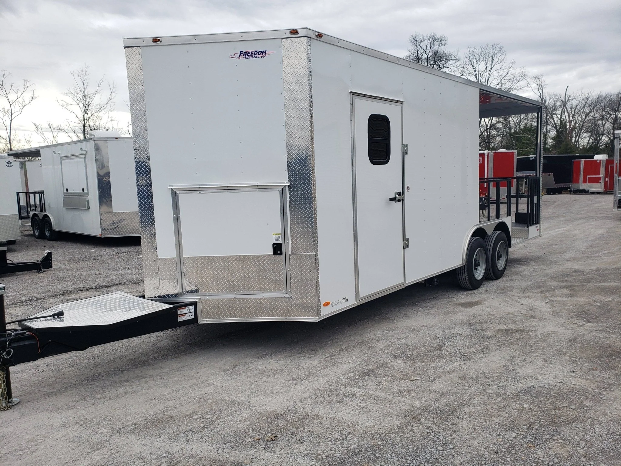 1478-white-8.5-x-22-bbq-porch-concession-food-trailer-10.webp White 8.5' x 22' BBQ Porch Concession Food Trailer