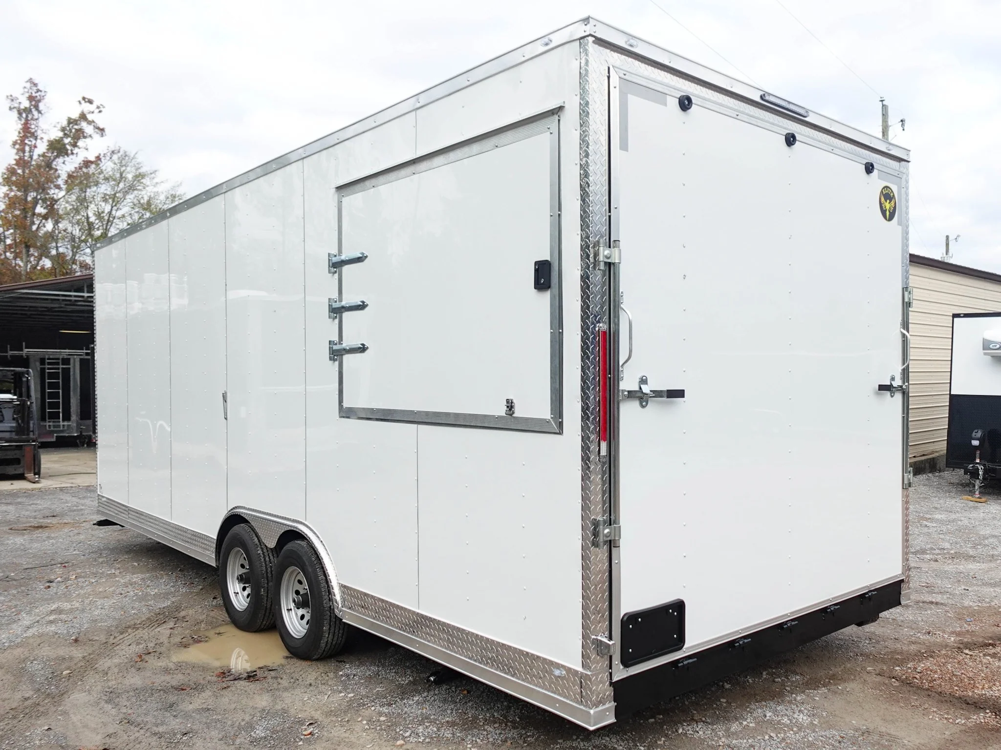 1485-white-flat-nose-enclosed-trailer-8.5-x-24-with-2-5-200lbs-4.webp White Flat Nose Enclosed Trailer 8.5' X 24' with (2) 5,200lbs