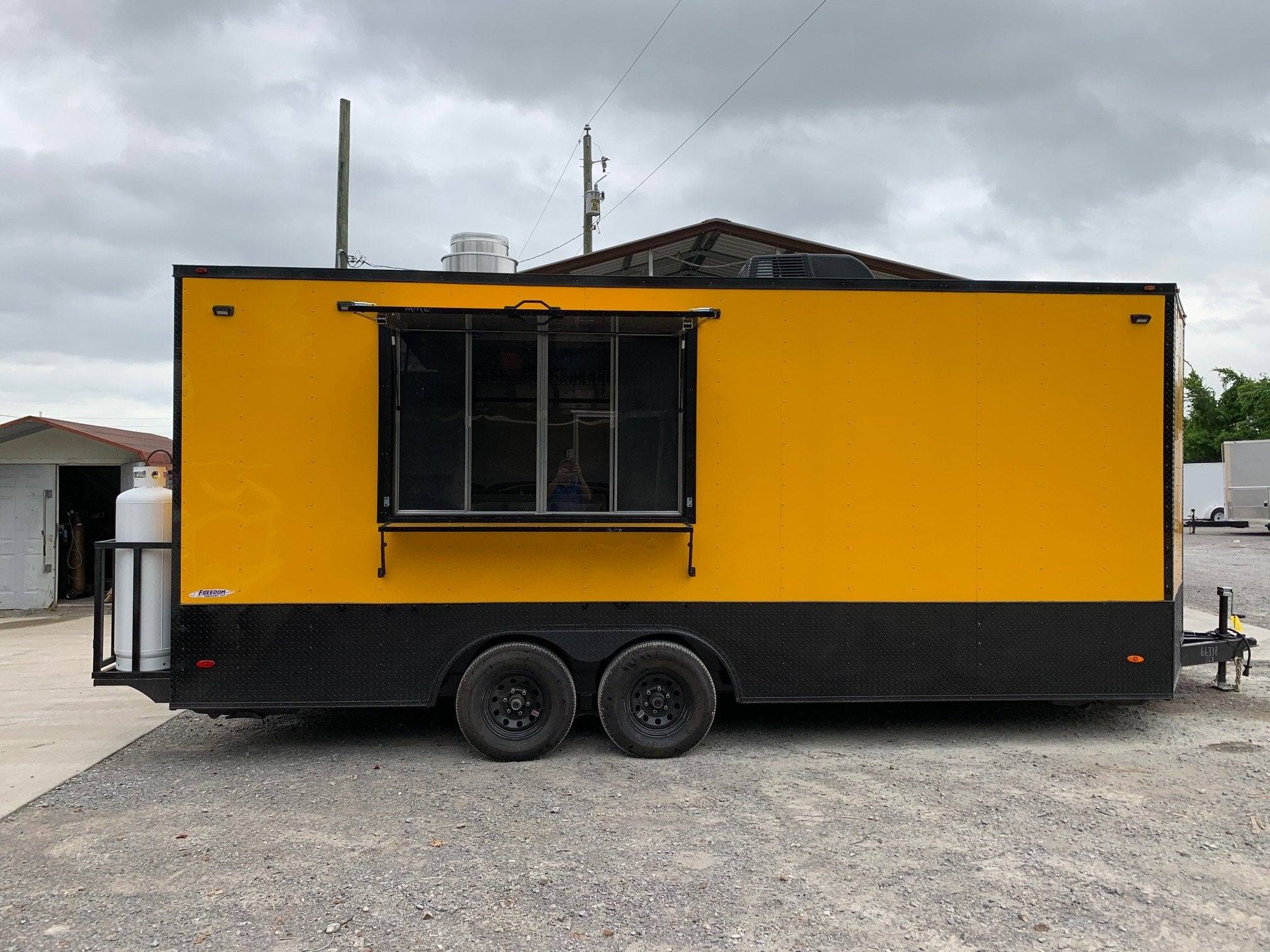 1486-yellow-8.5-x-20-vending-concession-food-trailer-1.jpg Yellow 8.5 X 20 Vending Concession Food Trailer