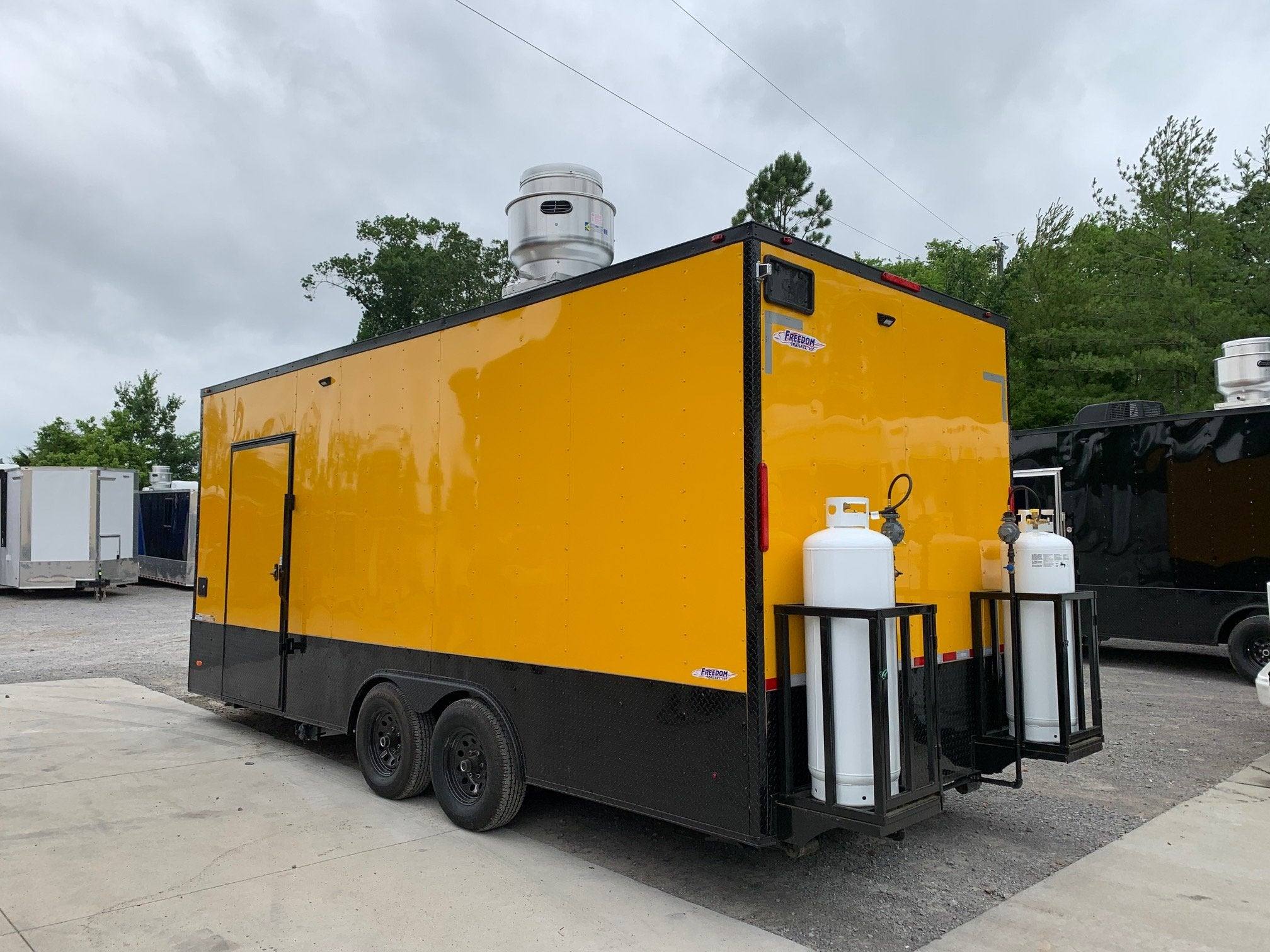 Yellow 8.5 X 20 Vending Concession Food Trailer With Appliances