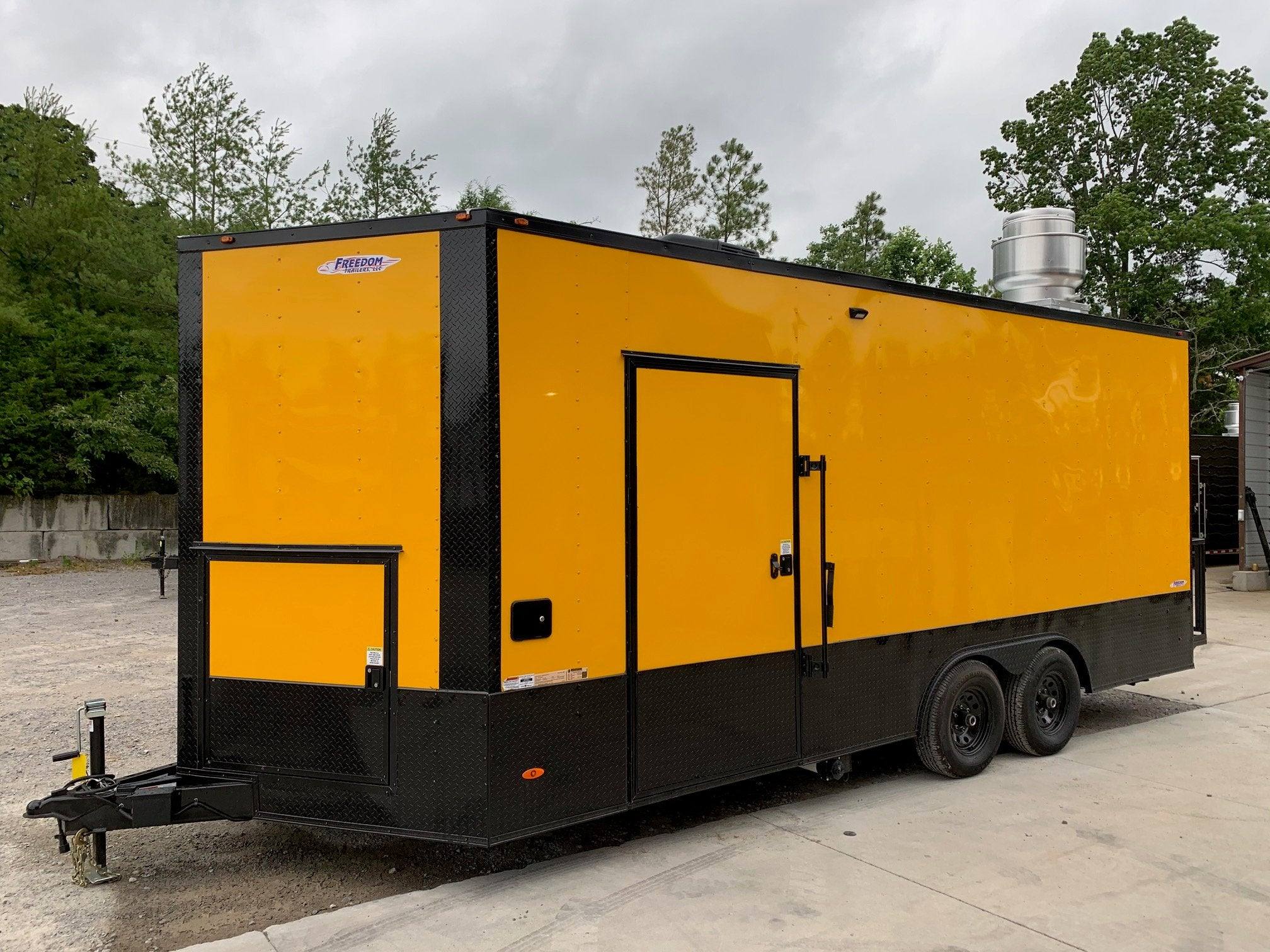 Yellow 8.5 X 20 Vending Concession Food Trailer With Appliances