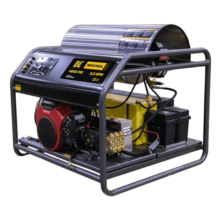 1537-be-hw3524ha12v-hot-water-pressure-washer-3500-psi-2.4-gpm-honda-gx200-engine-1.webp BE HW3524HA12V Hot Water Pressure Washer 3500 PSI, 2.4 GPM, Honda GX200 Engine